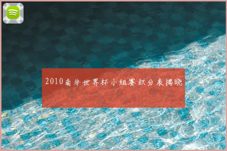 2010南非世界杯小组赛积分表揭晓